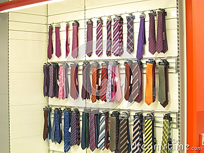 Neck ties on display for sale. Editorial Stock Photo