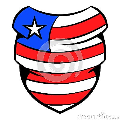 Neckerchief in USA flag colors icon cartoon Vector Illustration