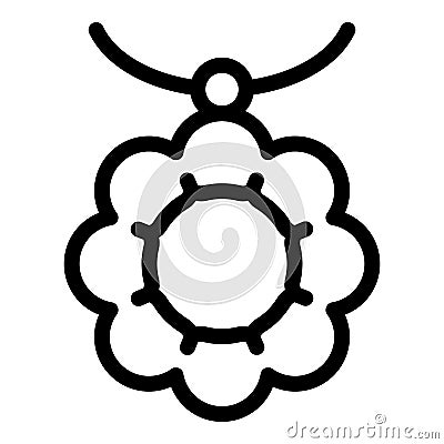 Necklace accessory icon, outline style Vector Illustration