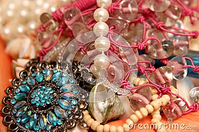 Necklace beads Stock Photo