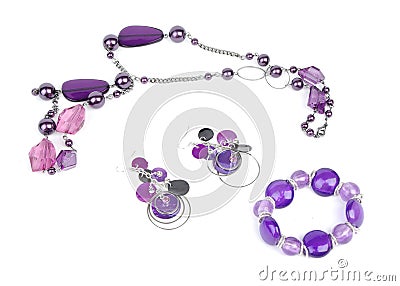 Necklace, bracelet and earring Stock Photo
