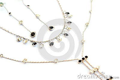 Necklace, bracelet and earrings Stock Photo