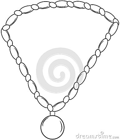 Necklace coloring page Stock Photo