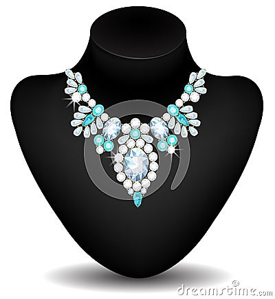 Necklace of diamonds Vector Illustration