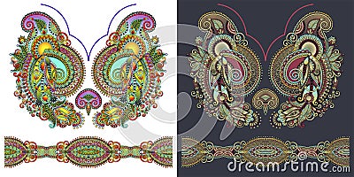 Necklace embroidery print for fashion design Vector Illustration