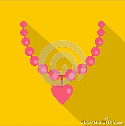 Necklace icon, flat style Vector Illustration