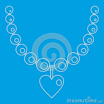 Necklace icon, outline style Vector Illustration