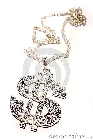 Necklace with US dollar sign Stock Photo