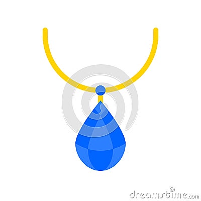 Necklace vector illustration, Isolated flat style icon Vector Illustration