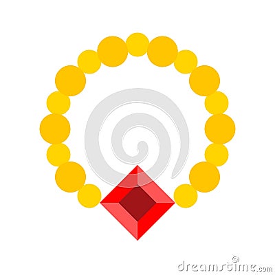 Necklace vector illustration, Isolated flat style icon Vector Illustration