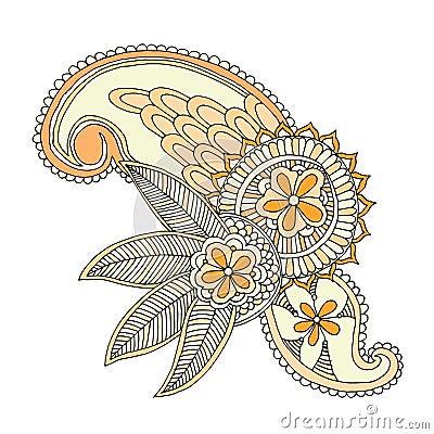 Neckline embroidery design Vector Illustration