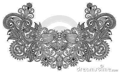 Neckline embroidery fashion Vector Illustration