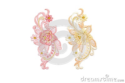 Neckline embroidery fashion Stock Photo