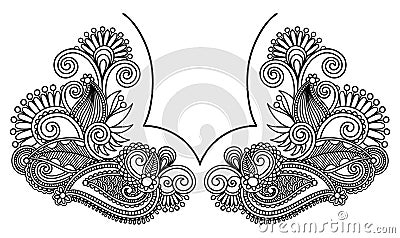 Neckline embroidery fashion Vector Illustration