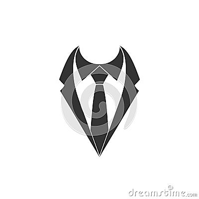 Necktie with suit sign Cartoon Illustration