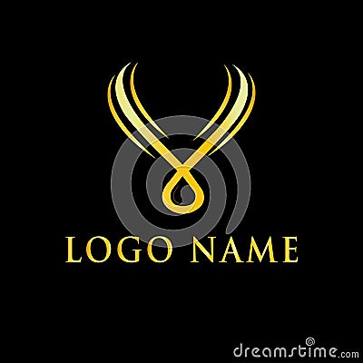 NECLES GOLD SIMPLE Modern logo design Stock Photo