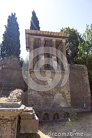 Necropolis of Porta Nocera from Pompeii city Editorial Stock Photo