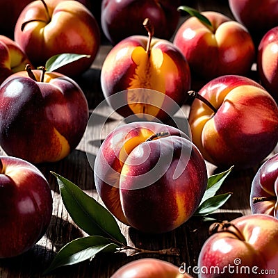 Nectarine fresh raw organic fruit Stock Photo