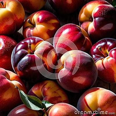 Nectarine fresh raw organic fruit Stock Photo