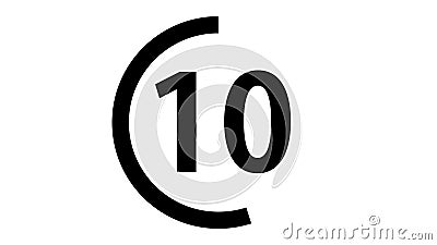 Nedräkning kanal för fps för 10 till 0 sekunder 2s animering 60 alfabetiska Nedräkning kanal för fps för 10 till 0 sekunder 2s animering 60 alfabetiska