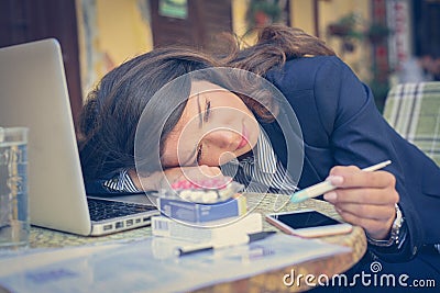 Need rest from business. Close up. Stock Photo