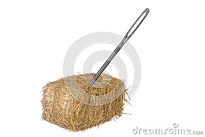 Needle in haystack Stock Photo