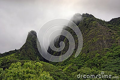 The needle, Iao Valley State Park, Maui, Hawaii Stock Photo