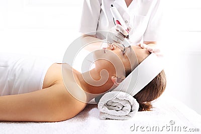 Needle mesotherapy,the woman at the beautician Stock Photo