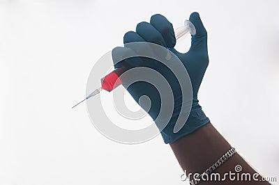 Needle stabbing Stock Photo