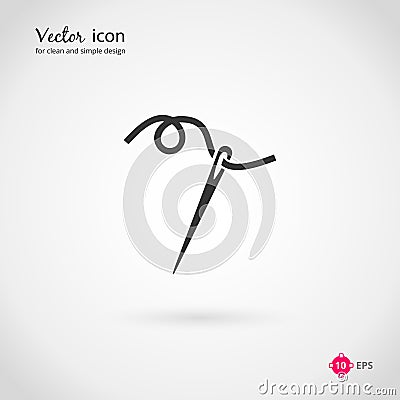 Needle and thread icon Vector Illustration