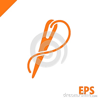 Needle and thread icon stock vector illustration flat design Vector Illustration