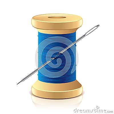 Needle And Thread Spool Vector Illustration Stock Vector - Image: 40374533