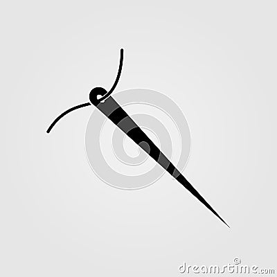 Needle and thread vector icon. Sewing symbol. Web site page and mobile app design element Vector Illustration