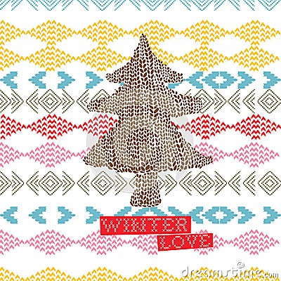 Needlepoint winter background Stock Photo