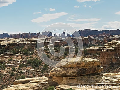 The needles rock formation at canyonlands, utah Stock Photo