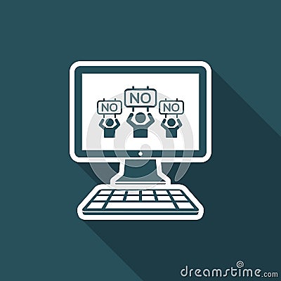 Negation crowd - Vector icon for computer website or application Vector Illustration