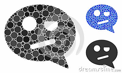 Negation smiley message Composition Icon of Spheric Items Stock Photo