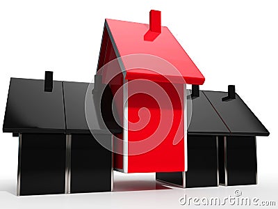 Negative Equity Icon Shows Losses Or Debt Bigger Than House Value - 3d Illustration Stock Photo