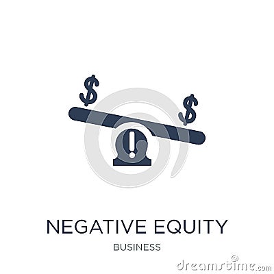 Negative equity icon. Trendy flat vector Negative equity icon on Vector Illustration