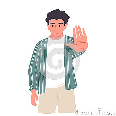 Negative gestures vector illustrations set. Disagree and stop consept. Hand language refuse. Vector Illustration