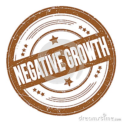 NEGATIVE GROWTH text on brown round grungy stamp Stock Photo