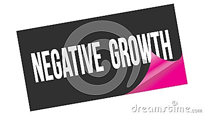 NEGATIVE GROWTH text on black pink sticker stamp Stock Photo