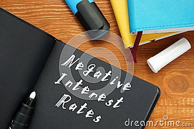 Negative Interest Rates phrase on the sheet Stock Photo