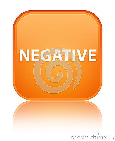 Negative special orange square button Cartoon Illustration