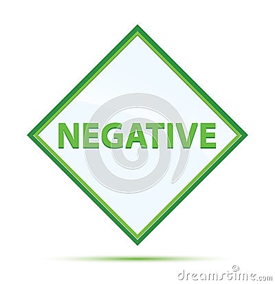 Negative modern abstract green diamond button Stock Photo