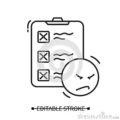 Negative opinion survey icon. Negative Feedback vector illustration. Vector Illustration