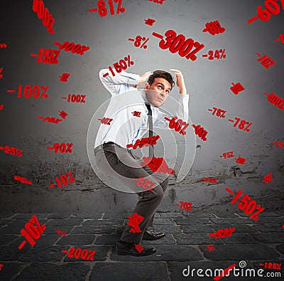 Negative percentages Stock Photo