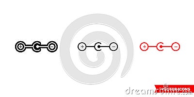 Negative polarity icon of 3 types color, black and white, outline. Isolated vector sign symbol Stock Photo