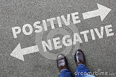 Negative positive thinking good bad thoughts attitude business c Stock Photo