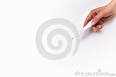 Negative pregnancy test. Childfree, birth control. Stock Photo